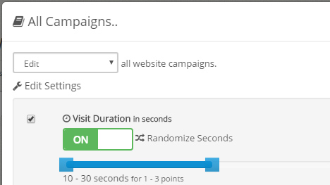 random visit duration all campaigns